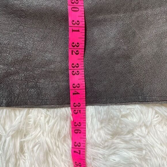 Sandwich Leather Sheath Dress Grey Lined Size 36 Small From Europe Fitted Flatte - Picture 5 of 12